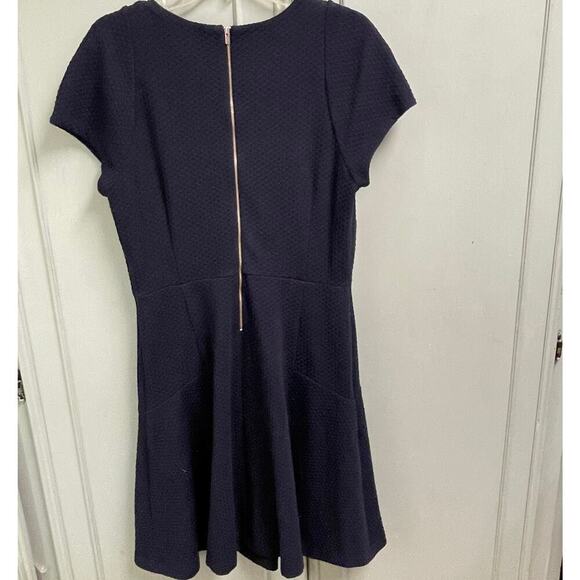 Banana Republic Navy Cap Sleeve A Line Dress Navy Size 14 Back Zip - Picture 2 of 5